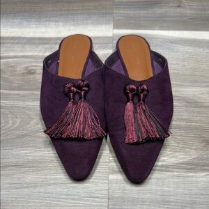 🏁 Charles & Keith Purple Tassel slip on Loafers size 38 EUR